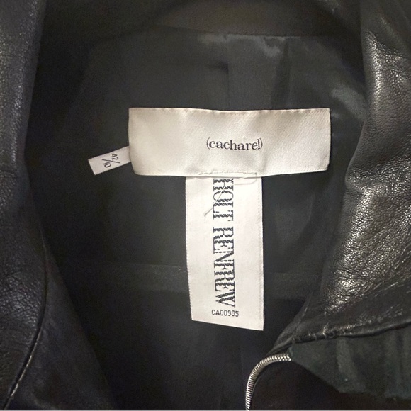 cacharel Holt Renfrew leather ruffle puff shoulder jacket - Picture 8 of 13